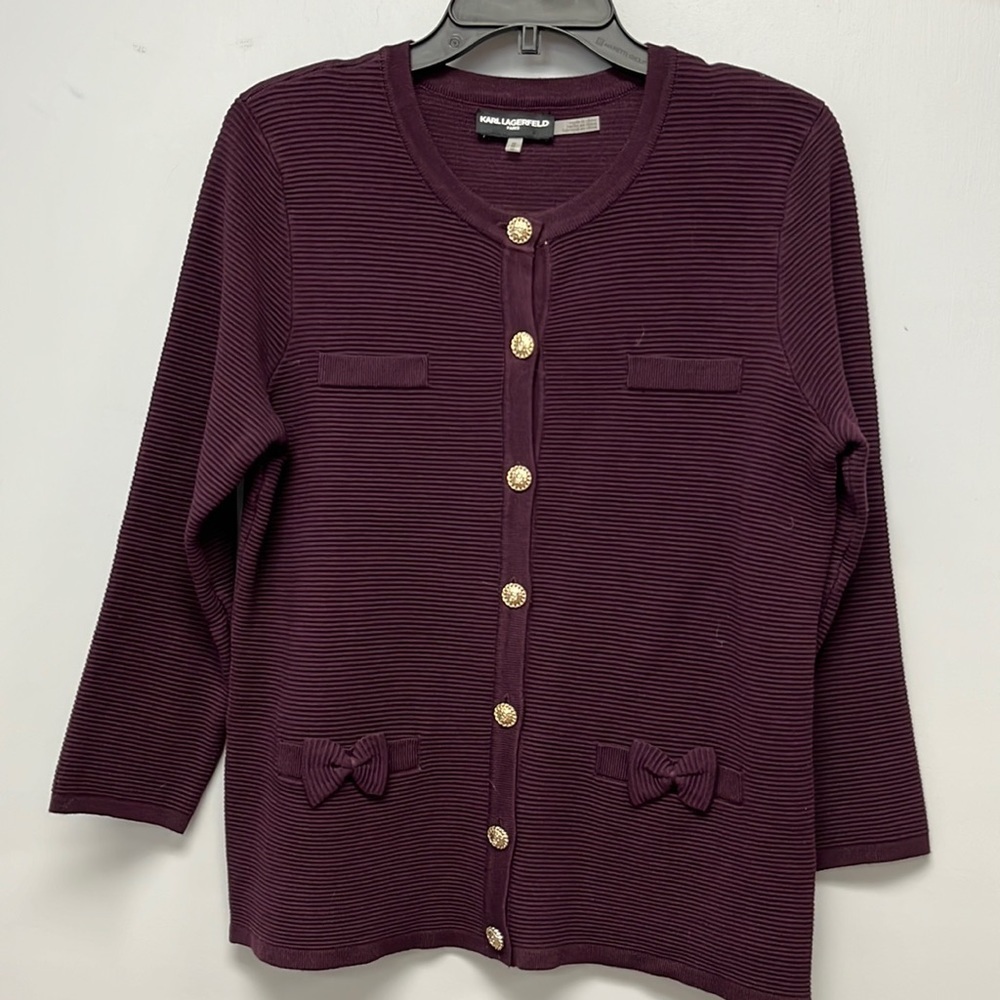 KARL LAGERFELD PLUM COLOR SWEATER.